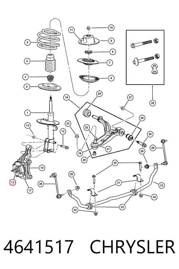 Piasta przednia 4641517 Chrysler