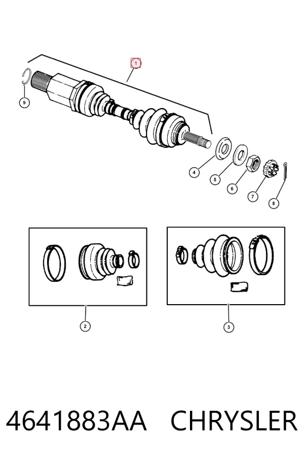 Przegub homokinetyczny przedni zewnętrzny 4641883AA Chrysler