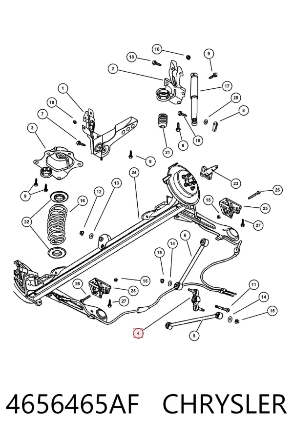 Drążek poprzeczny zawieszenia tylnego 4656465AF Chrysler