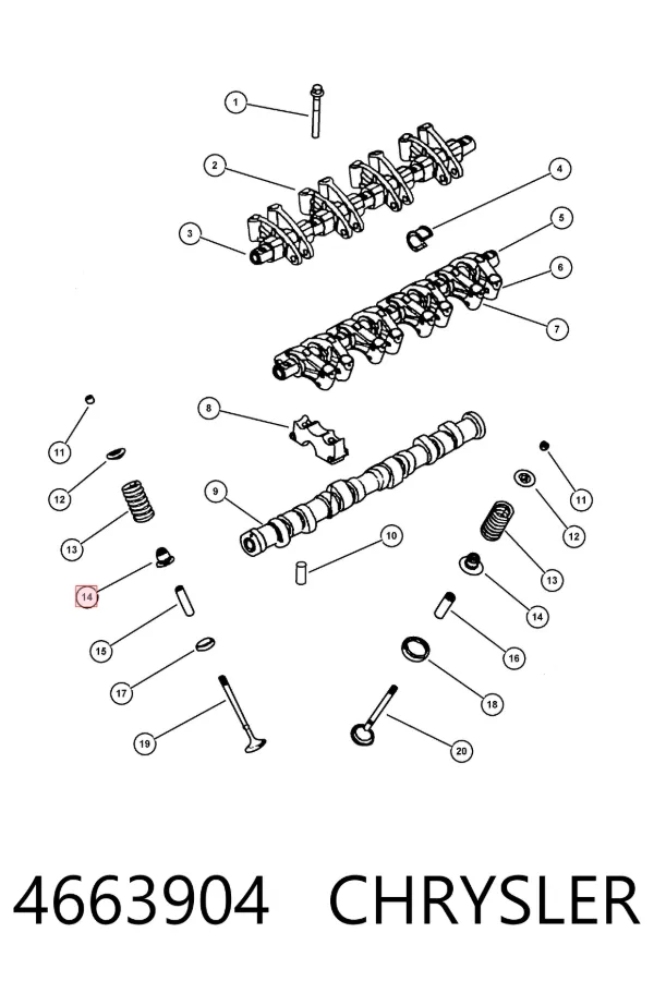 Uszczelniacz zaworu dolotowego/wylotowego 4663904 Chrysler