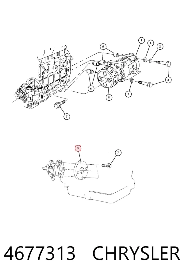 Sprzęgło sprężarki klimatyzacji 4677313 Chrysler