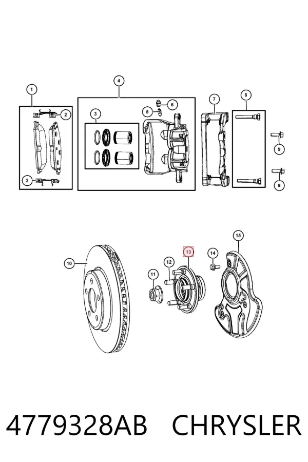 Piasta przednia 4779328AB Chrysler