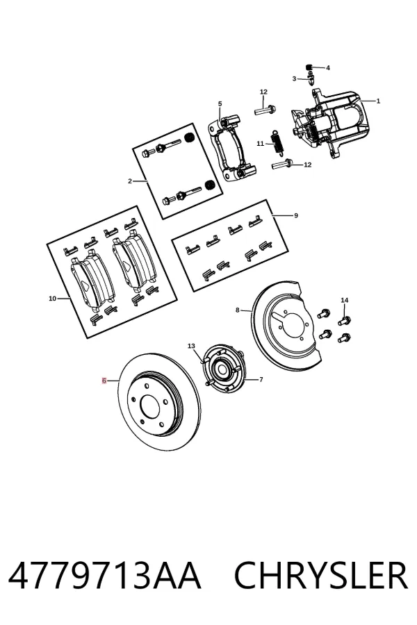 Tarcza hamulcowa tylna 4779713AA Chrysler