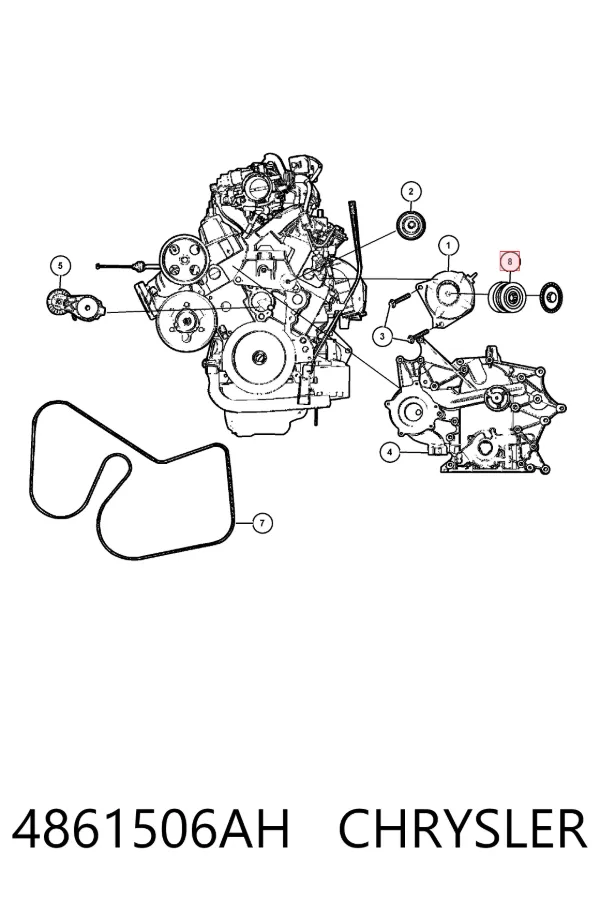Koło pasowe alternatora 4861506AH Chrysler