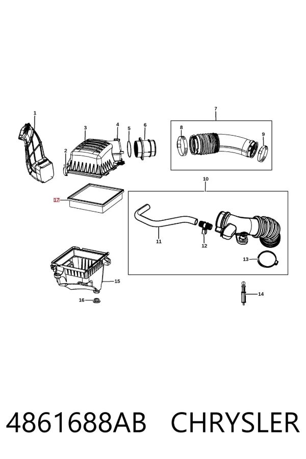 Filtr powietrza 4861688AB Chrysler