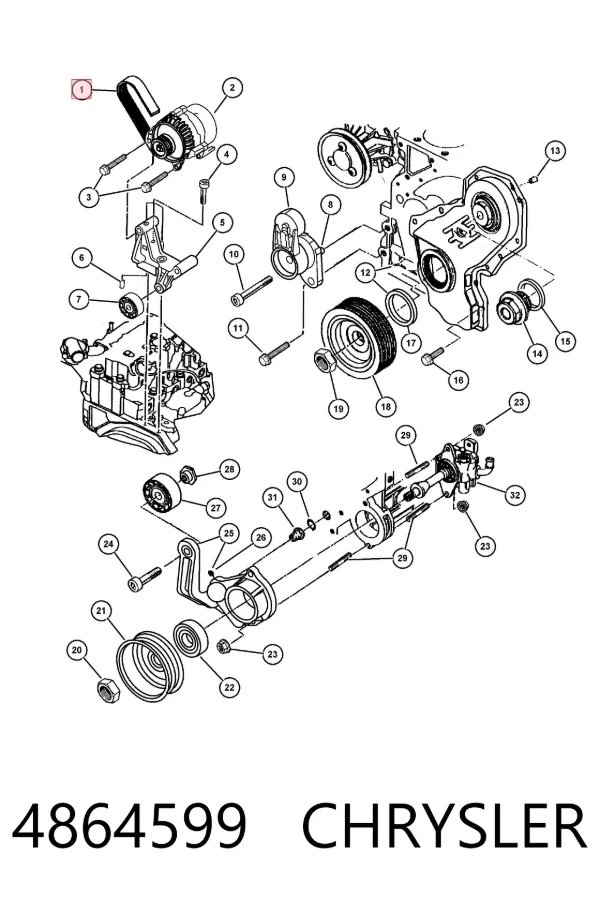 Pas napędowy mechanizmów 4864599 Chrysler