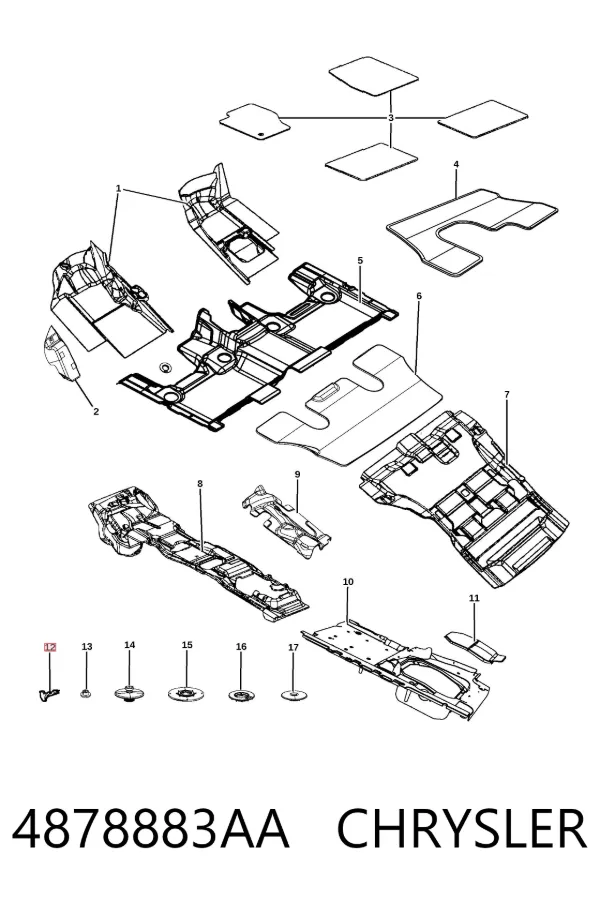 Maska silnika 4878883AA Chrysler