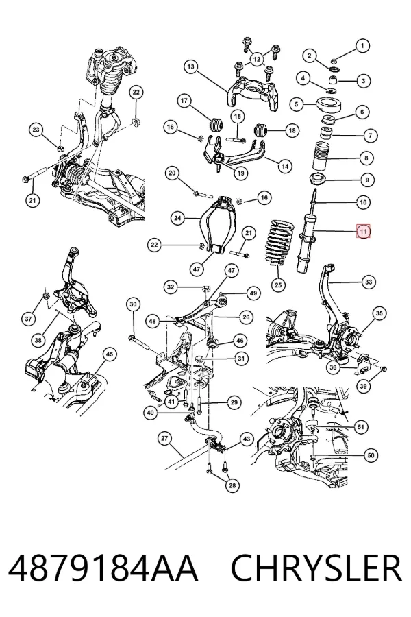 Amortyzator przedni 4879184AA Chrysler