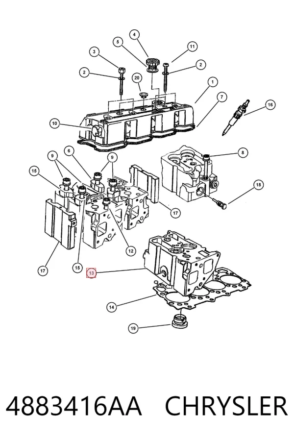 Głowica cylindrów 4883416AA Chrysler