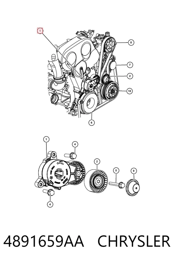 Napinacz paska napędowego 4891659AA Chrysler