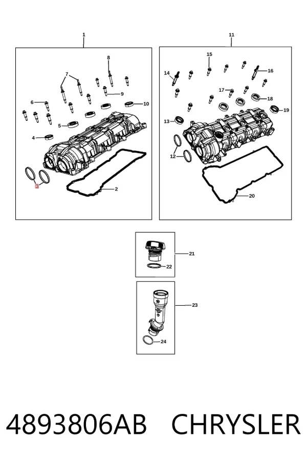 Uszczelka regulatora faz rozrządu 4893806AB Chrysler