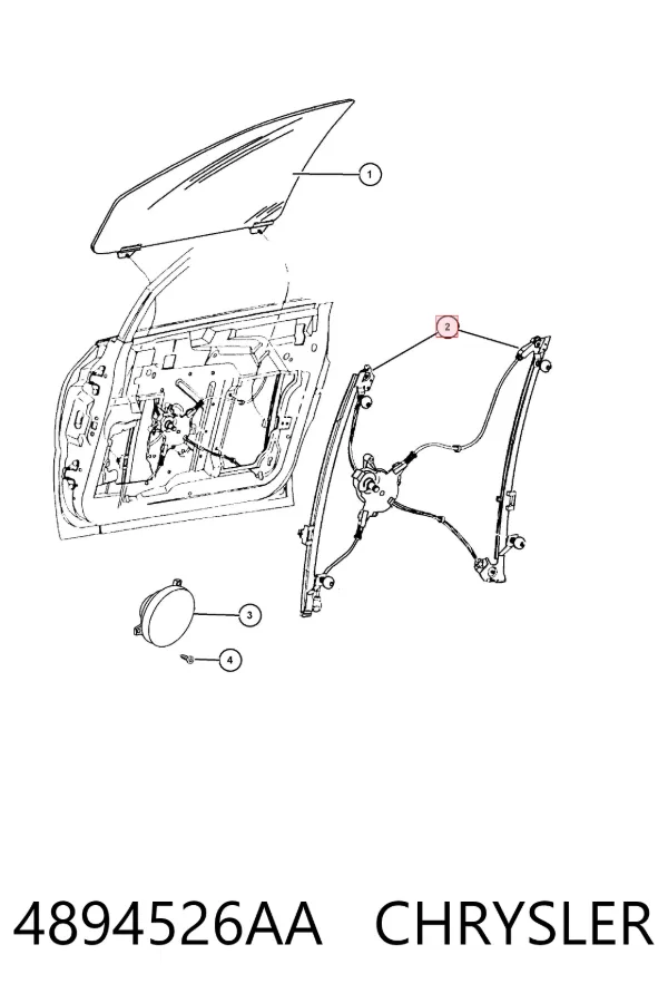 Mechanizm podnoszenia szyby drzwi przednich prawych 4894526AA Chrysler