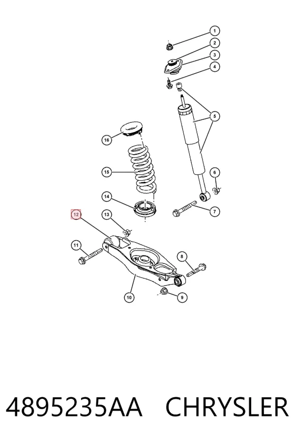 Silentblock wahacza tylnego dolnego 4895235AA Chrysler
