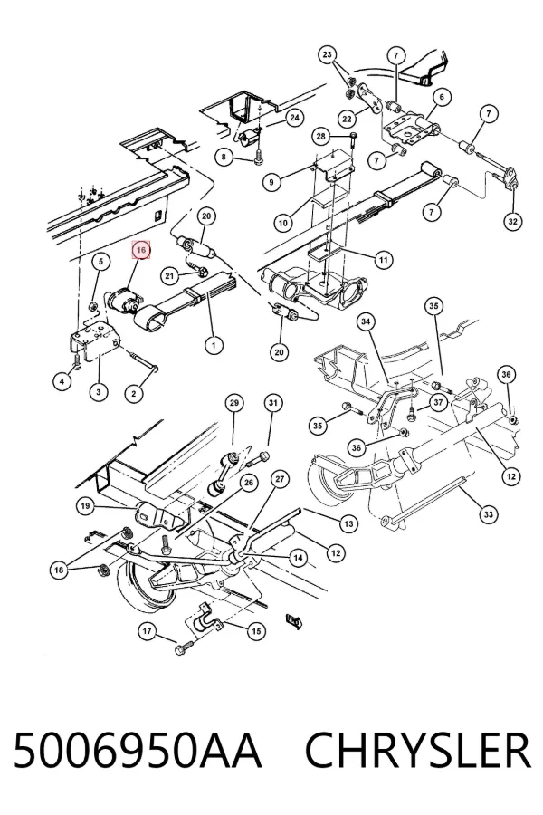 Silentblock przedni resoru tylnego 5006950AA Chrysler