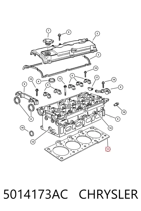 Uszczelka głowicy cylindrów 5014173AC Chrysler
