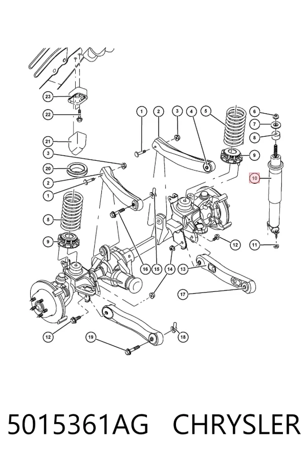 Amortyzator przedni 5015361AG Chrysler