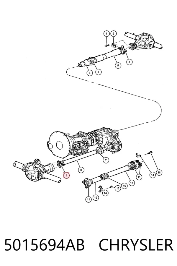 Krzyżak wału Cardana tylnego 5015694AB Chrysler