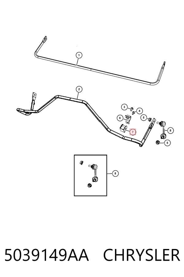 Tuleja stabilizatora tylnego 5039149AA Chrysler