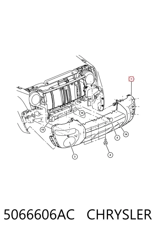 Zderzak przedni 5066606AC Chrysler