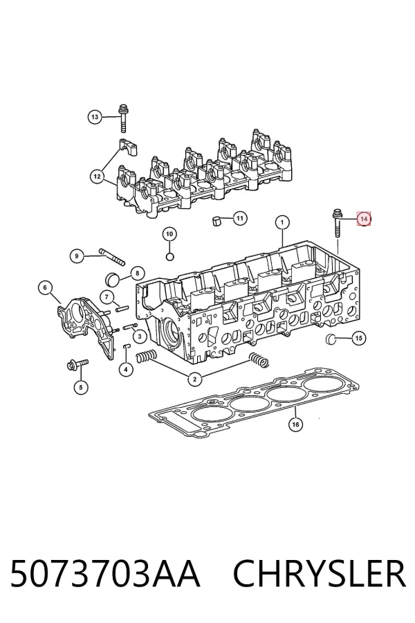 Śruba głowicy cylindrów 5073703AA Chrysler