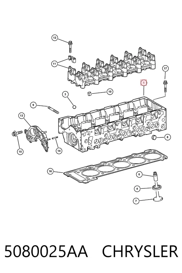 Głowica cylindrów 5080025AA Chrysler