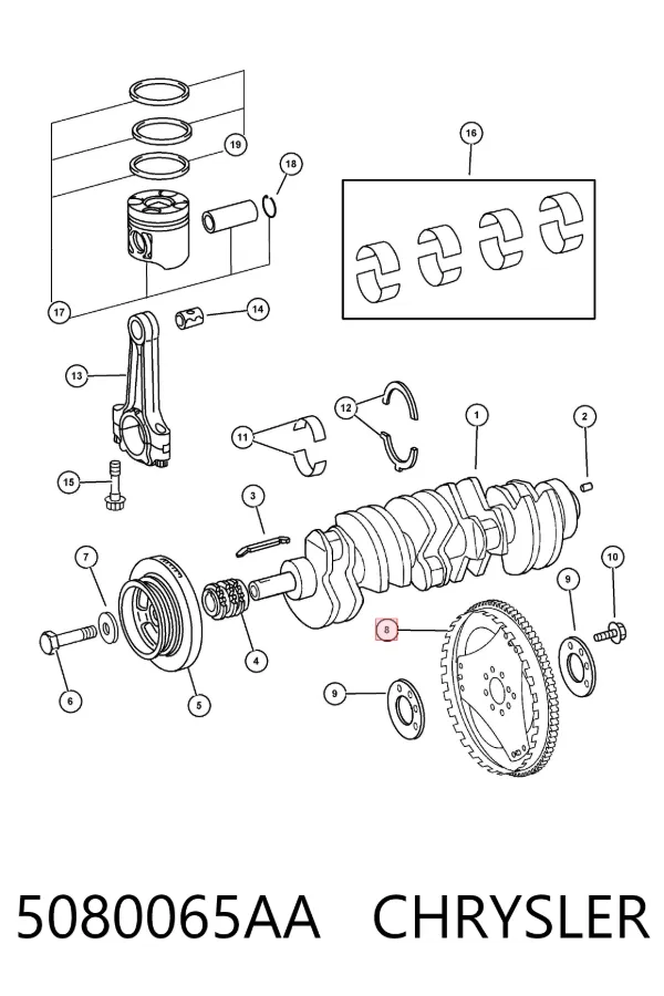 Koło zamachowe silnika 5080065AA Chrysler