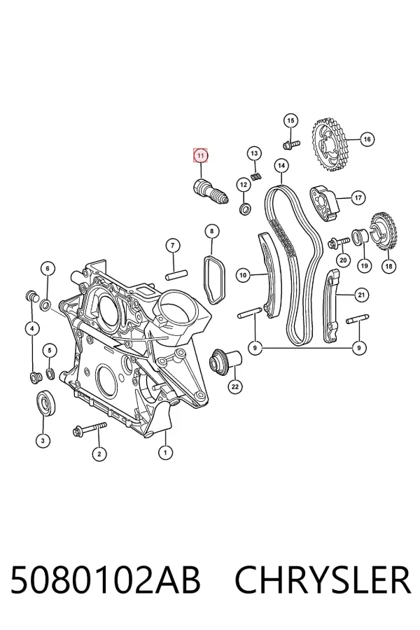 Napinacz łańcucha rozrządu 5080102AB Chrysler