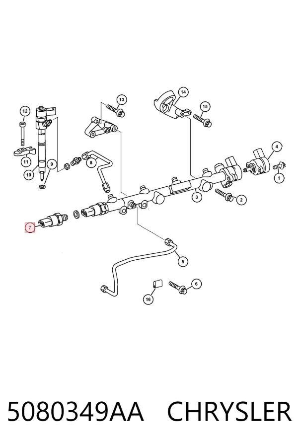 Czujnik ciśnienia paliwa 5080349AA Chrysler