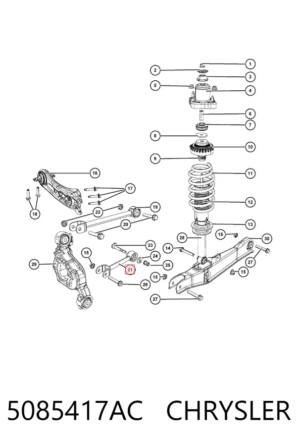 Wahacz zawieszenia tylnego poprzeczny 5085417AC Chrysler