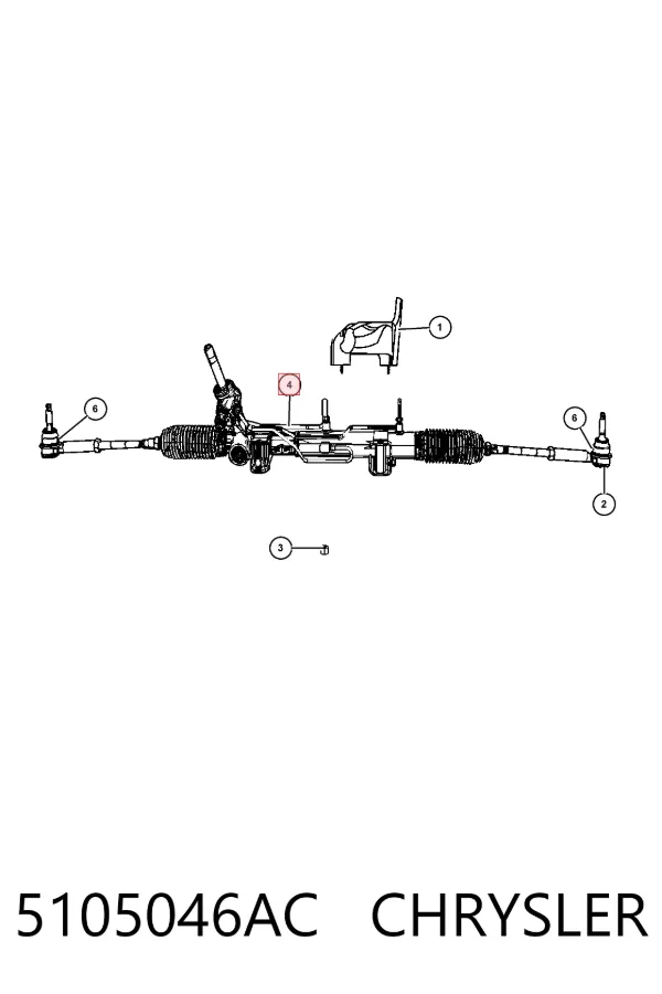 Listwa kierownicza (maglownica) 5105046AC Chrysler