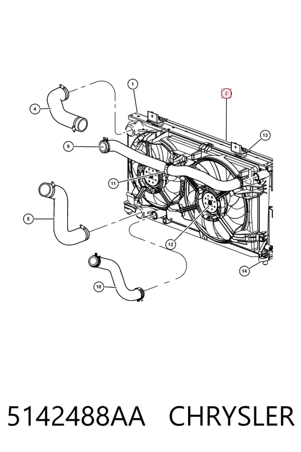 Chłodnica silnika 5142488AA Chrysler