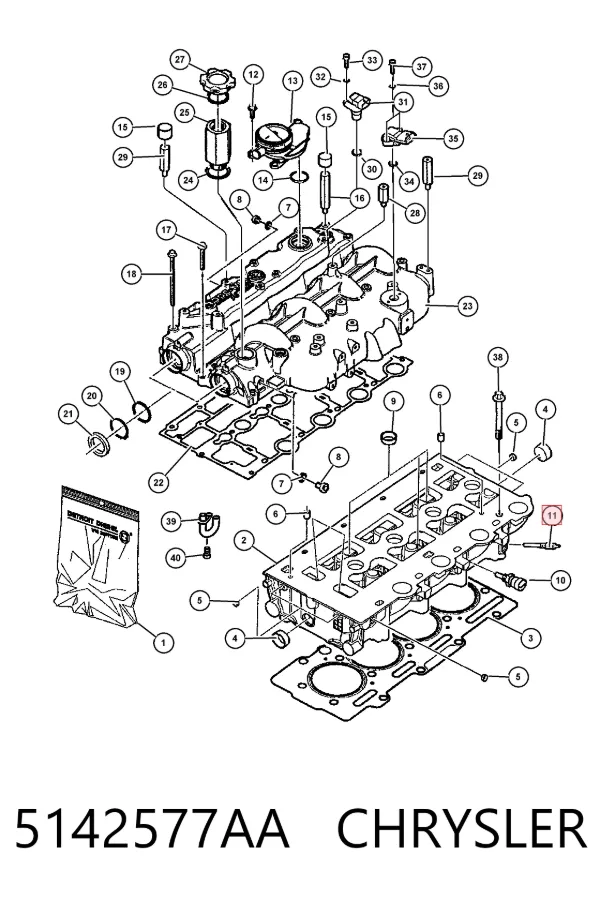 Świeca żarowa 5142577AA Chrysler