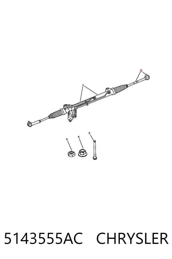 Końcówka drążka kierowniczego zewnętrzna 5143555AC Chrysler