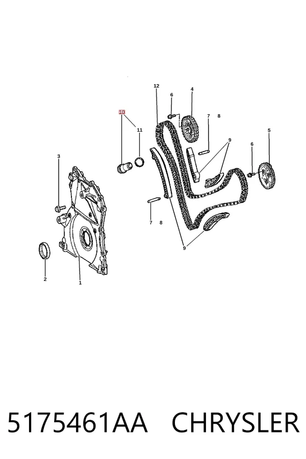 Napinacz łańcucha rozrządu 5175461AA Chrysler