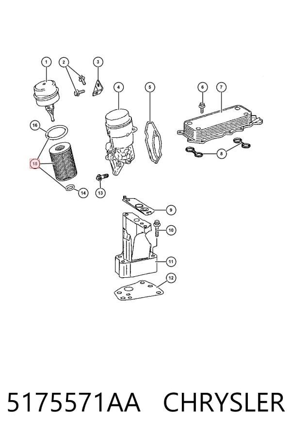 Filtr oleju 5175571AA Chrysler