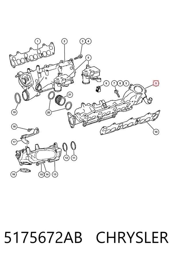 Kolektor ssący lewy 5175672AB Chrysler