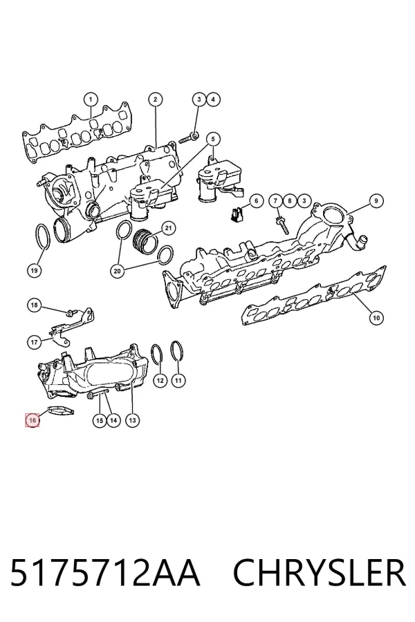 Uszczelka kolektora ssącego 5175712AA Chrysler