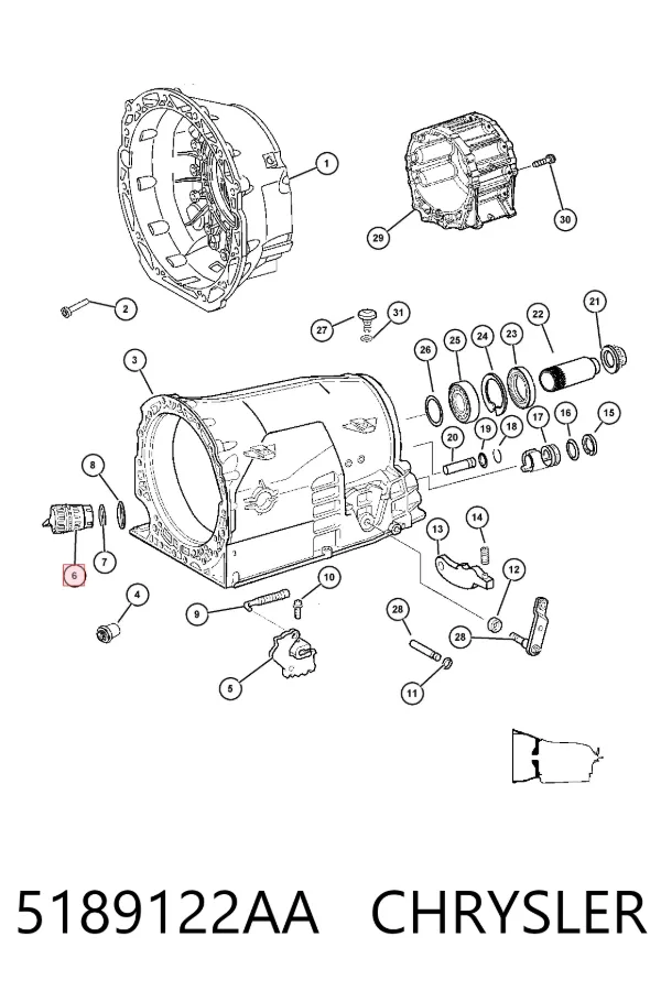 Złącze automatycznej skrzyni biegów 5189122AA Chrysler