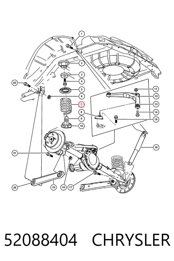 Sprężyna tylna 52088404 Chrysler