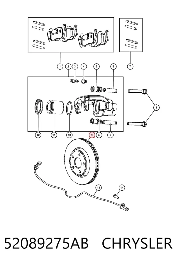 Tarcza hamulcowa tylna 52089275AB Chrysler