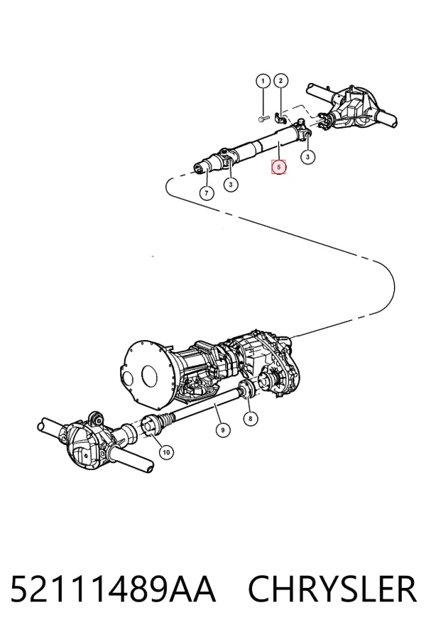 Wał Cardana tylny, kompletny 52111489AA Chrysler
