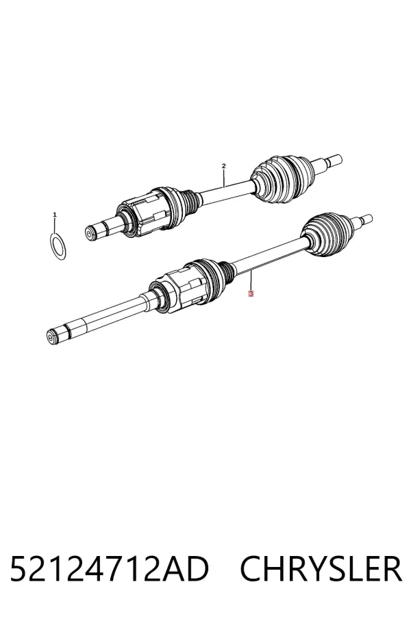Półoś napędowa przednia prawa 52124712AD Chrysler