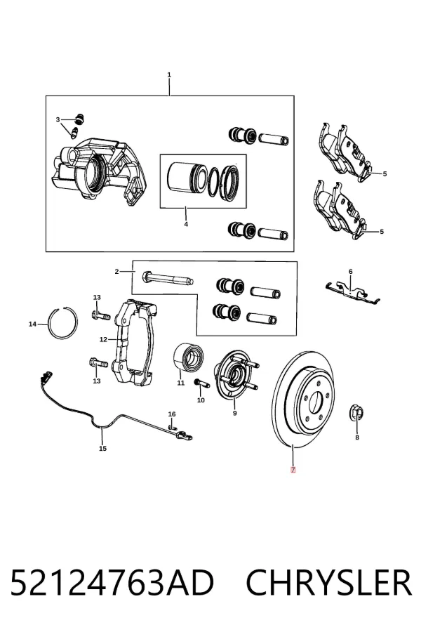 Tarcza hamulcowa tylna 52124763AD Chrysler