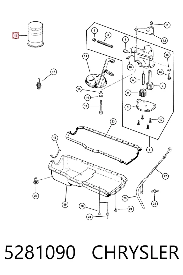 Filtr oleju 5281090 Chrysler
