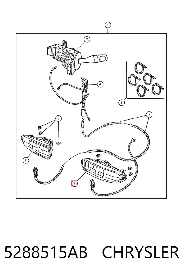 Lampa przeciwmgielna lewa 5288515AB Chrysler
