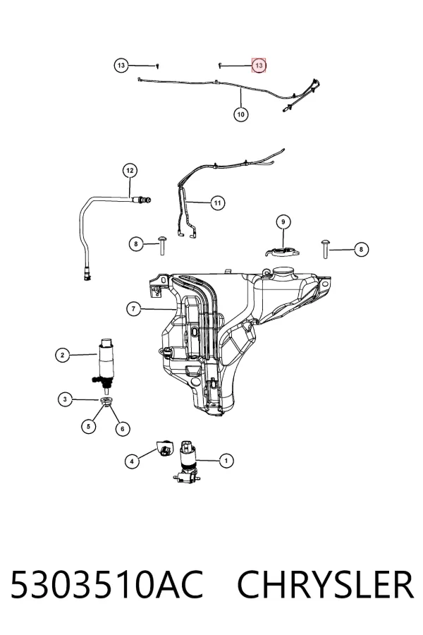 Dysza spryskiwacza szyby przedniej 5303510AC Chrysler