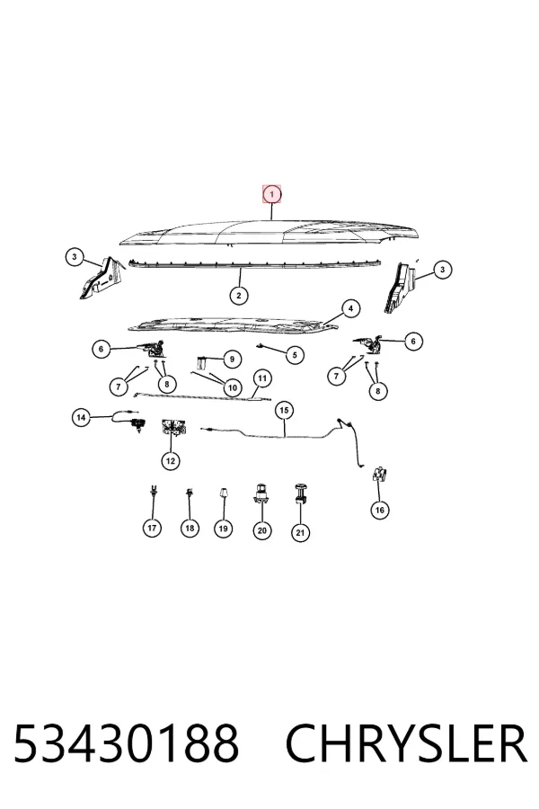 Maska silnika 53430188 Chrysler