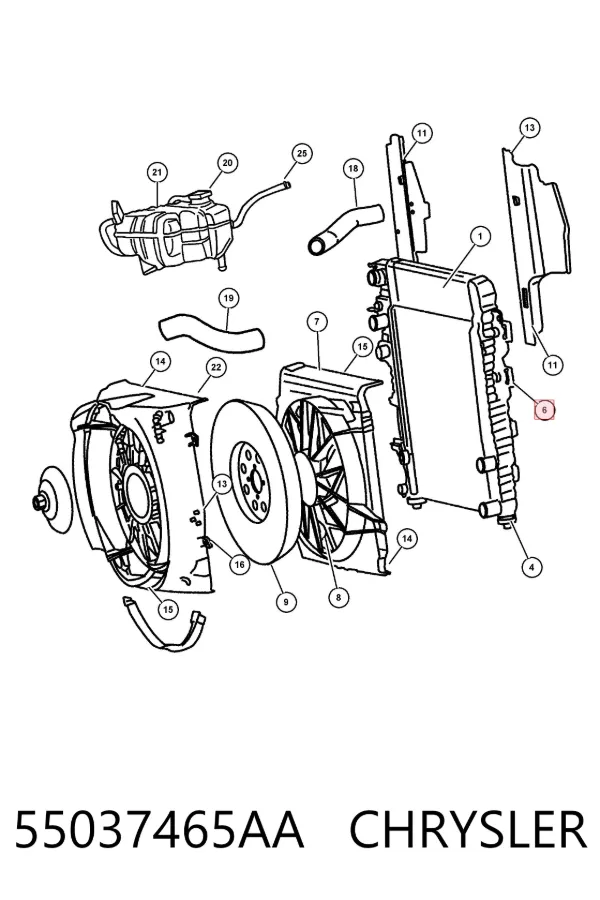 Chłodnica klimatyzacji 55037465AA Chrysler