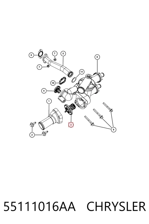 Termostat 55111016AA Chrysler
