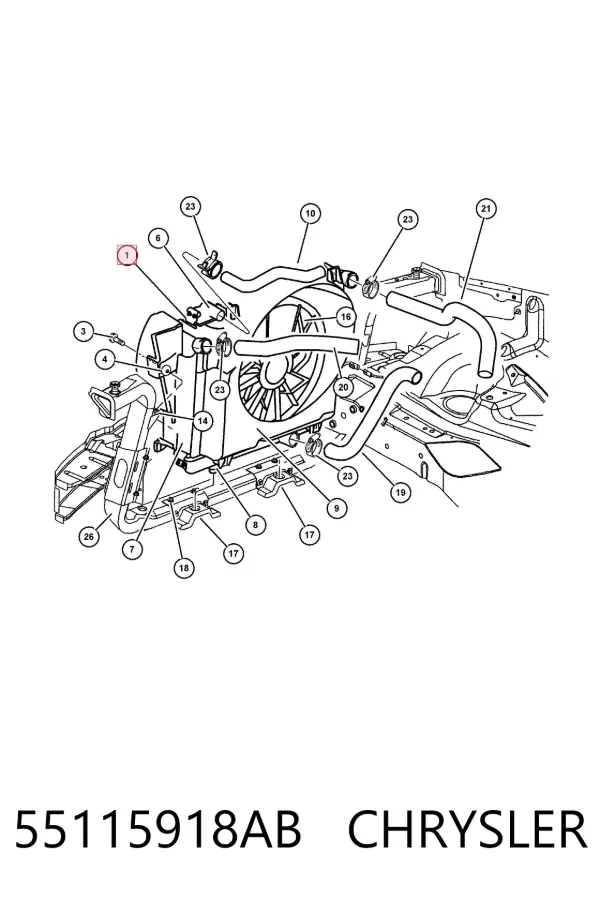 Chłodnica klimatyzacji 55115918AB Chrysler